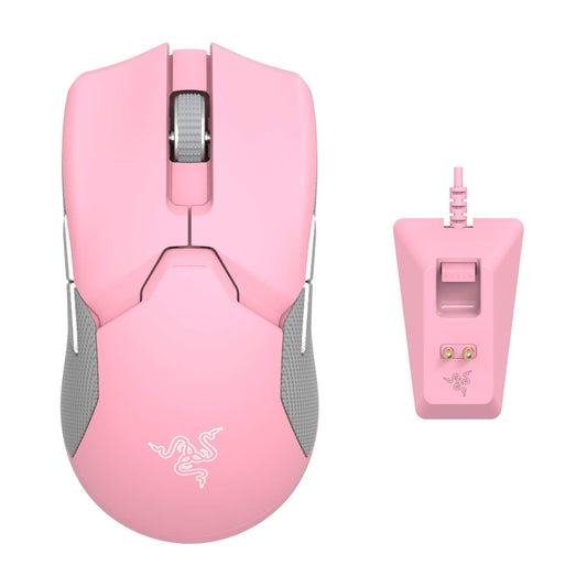 Razer Viper Ultimate Wireless Gaming Mouse with RGB Dock - 20K DPI, 70 Hr Battery, 78g - Quartz Pink