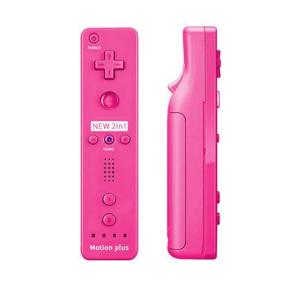 QUMOX Wii Controller with Motion Plus & Nunchuck, Pink Silicone Case