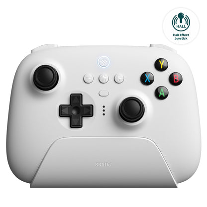 8Bitdo Ultimate 2.4G Wireless Controller - Hall Effect Joystick, Charging Dock, PC/Android/Steam Deck/Apple, White