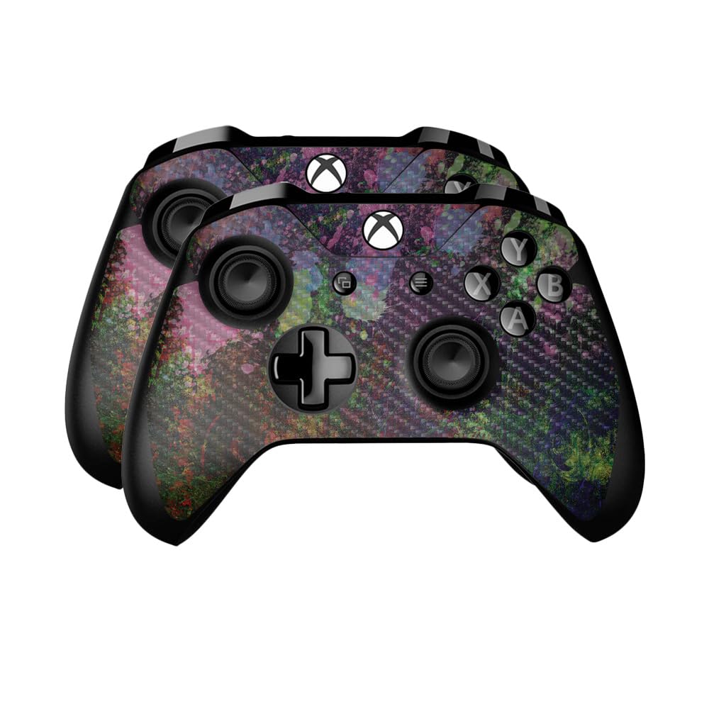 Carbon Fiber Skin Compatible with Microsoft Xbox One Controller (2 Pack) - Paint Drip - Premium 3M Vinyl Protective Wrap Decal Cover - Easy to Apply | Crafted in The USA by MightySkins