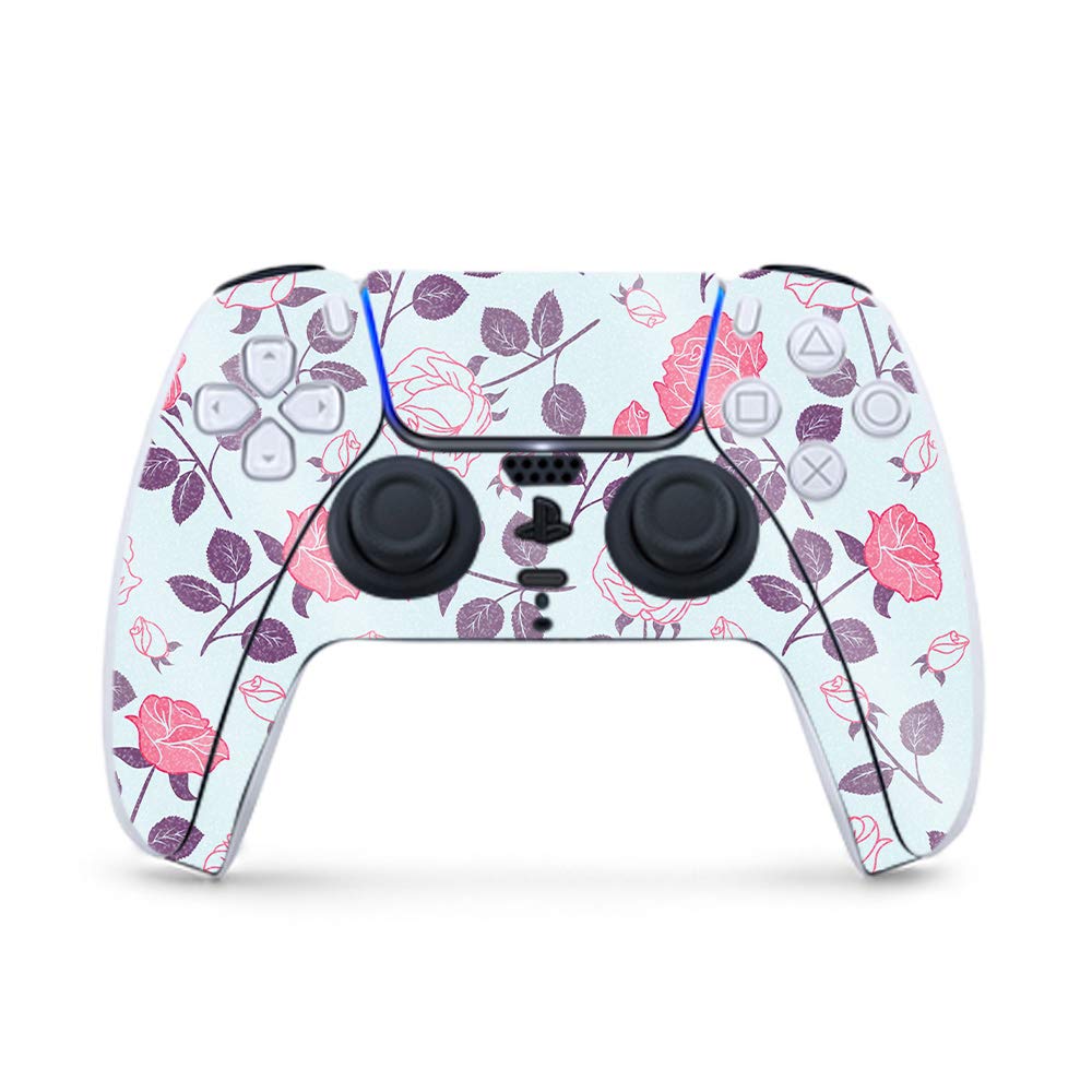 MightySkins Glossy Glitter Gaming Skin for PS5 / PlayStation 5 Controller - Vintage Floral | Durable High-Gloss Glitter Finish | Easy to Apply and Change Style | Made in The USA