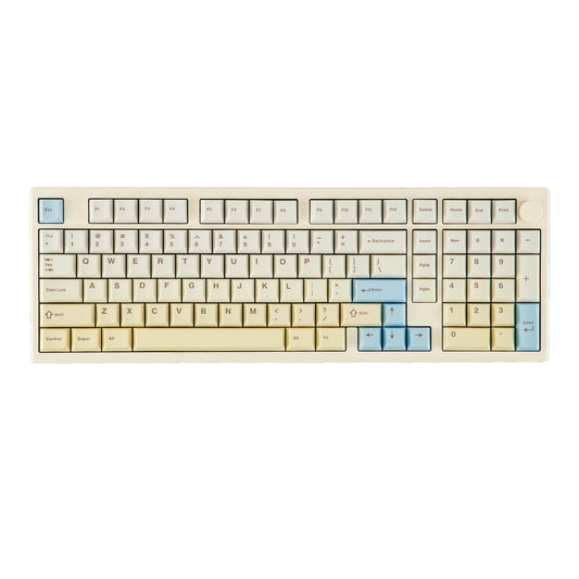 EPOMAKER Galaxy100 Lite QMK/VIA Gaming Keyboard with 8000mAh Battery and Numpad  1800 Aluminum Mechanical Keyboard  USB-C/BT/2.4Ghz  Hot-Swap  Creamy Sound (Creamy White  Wisteria Linear Switch)