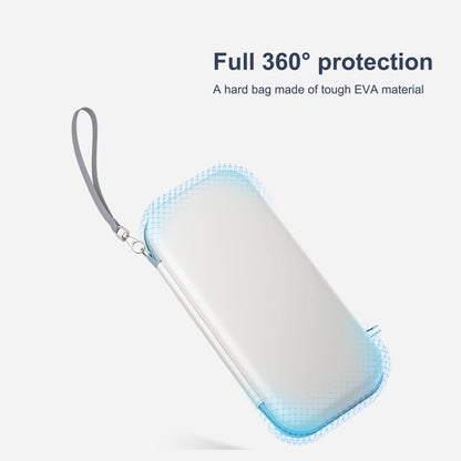 Suttkue Storage Case for NS Switch 2 - White Hard Shell Handbag with 2 Tempered Films & Transparent Silicone Handle