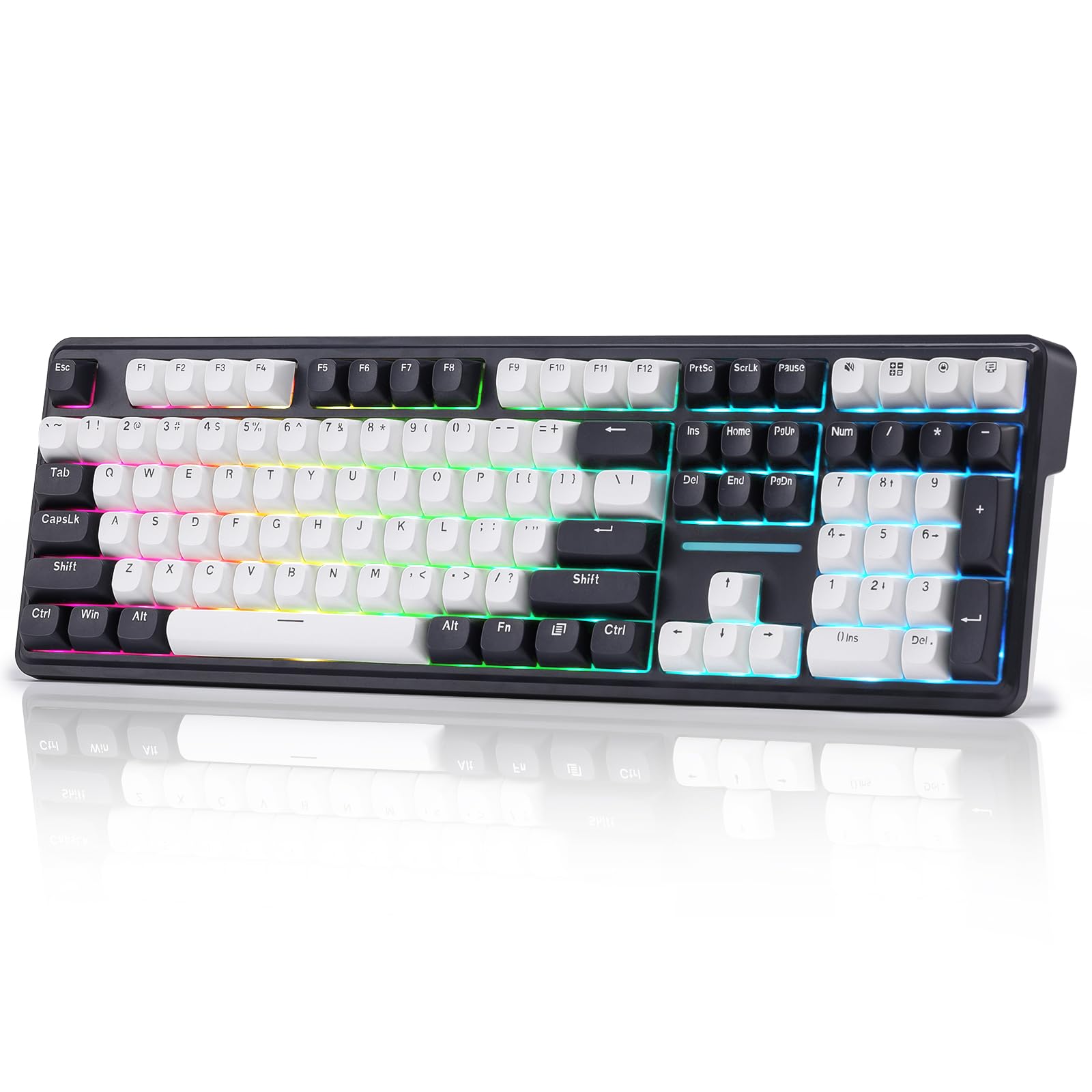 Redragon K745 PRO Wireless RGB Gaming Keyboard, 108 Keys, South-Facing LEDs, Abyssal Blue, Hot-Swap Mint Mambo Switch, Noise Dampening