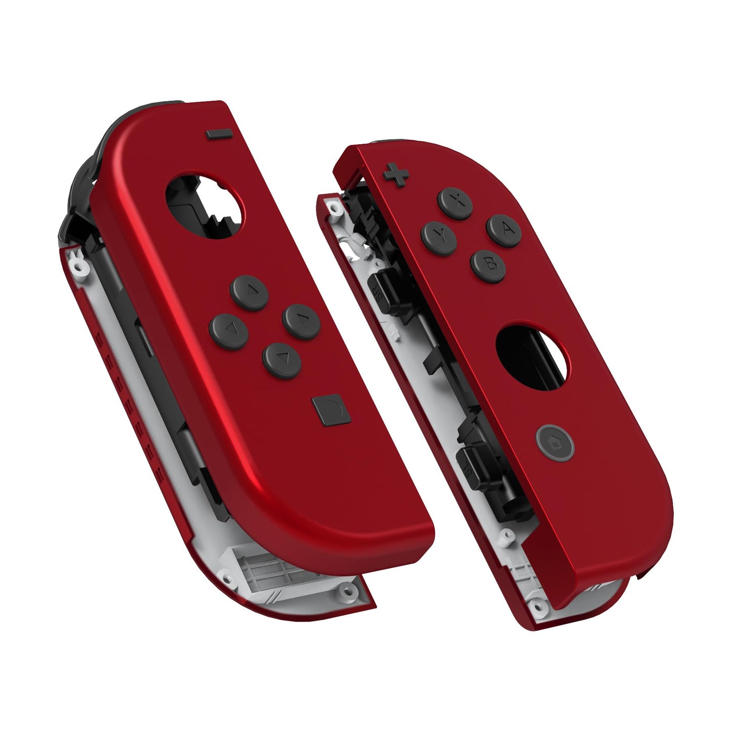 eXtremeRate DIY Replacement Shell Buttons for Nintendo Switch & Switch OLED, Scarlet Red Soft Touch Custom Housing Case with Ful