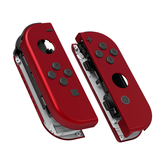 eXtremeRate DIY Replacement Shell Buttons for Nintendo Switch & Switch OLED, Scarlet Red Soft Touch Custom Housing Case with Ful