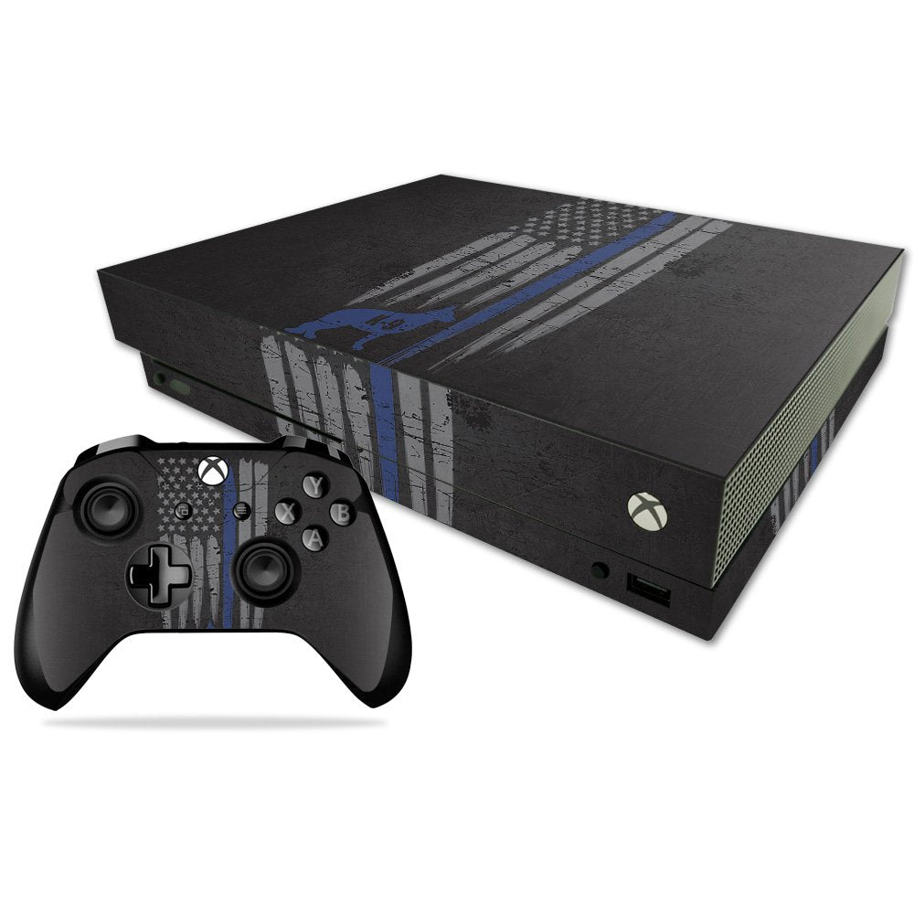 MIGHTY SKINS Xbox One X Skin - Thin Blue Line K9 Vinyl Decal Wrap, Easy Apply & Remove, Durable Protection, Made in USA