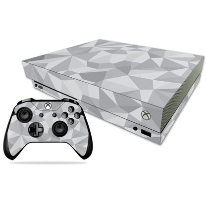 MIGHTY SKINS Xbox One X Skin - Gray Polygon | Durable Vinyl Decal Wrap, Easy to Apply & Remove | Model: MIXBONXCMB-Gray Polygon