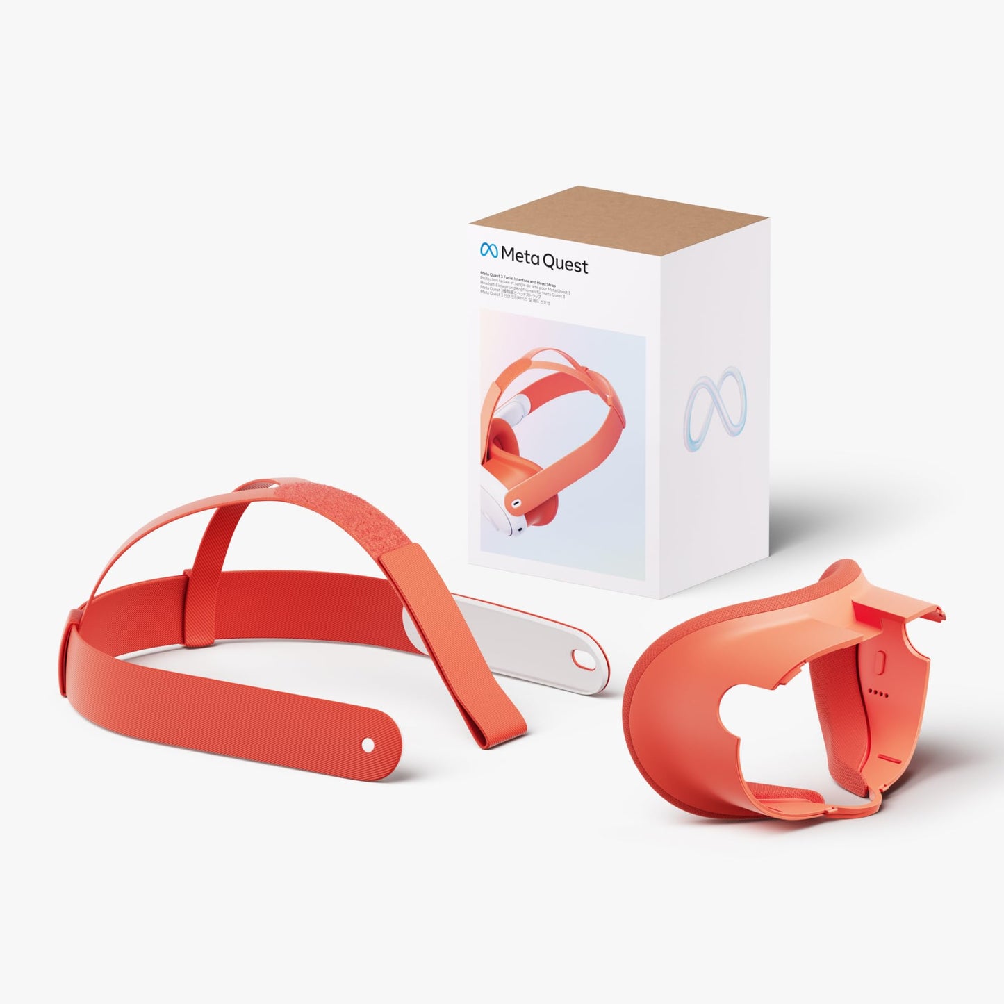 Meta Quest 3 Facial Interface & Head Strap - Blood Orange, Model 899-00629-01