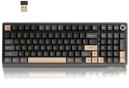 RK ROYAL KLUDGE R98 Pro Wireless Mechanical Keyboard - RGB, Bluetooth/2.4GHz, PBT Keycaps, Black