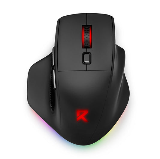 Redragon Large Wireless Gaming Mouse for Big Hands  Tri-Modes 2.4G/Bluetooth/Wired Rechargeable Ergo RGB Mouse with 2 Side Buttons  12800 DPI  6 Backlit Modes  Programmable Macro Gamer Mouse