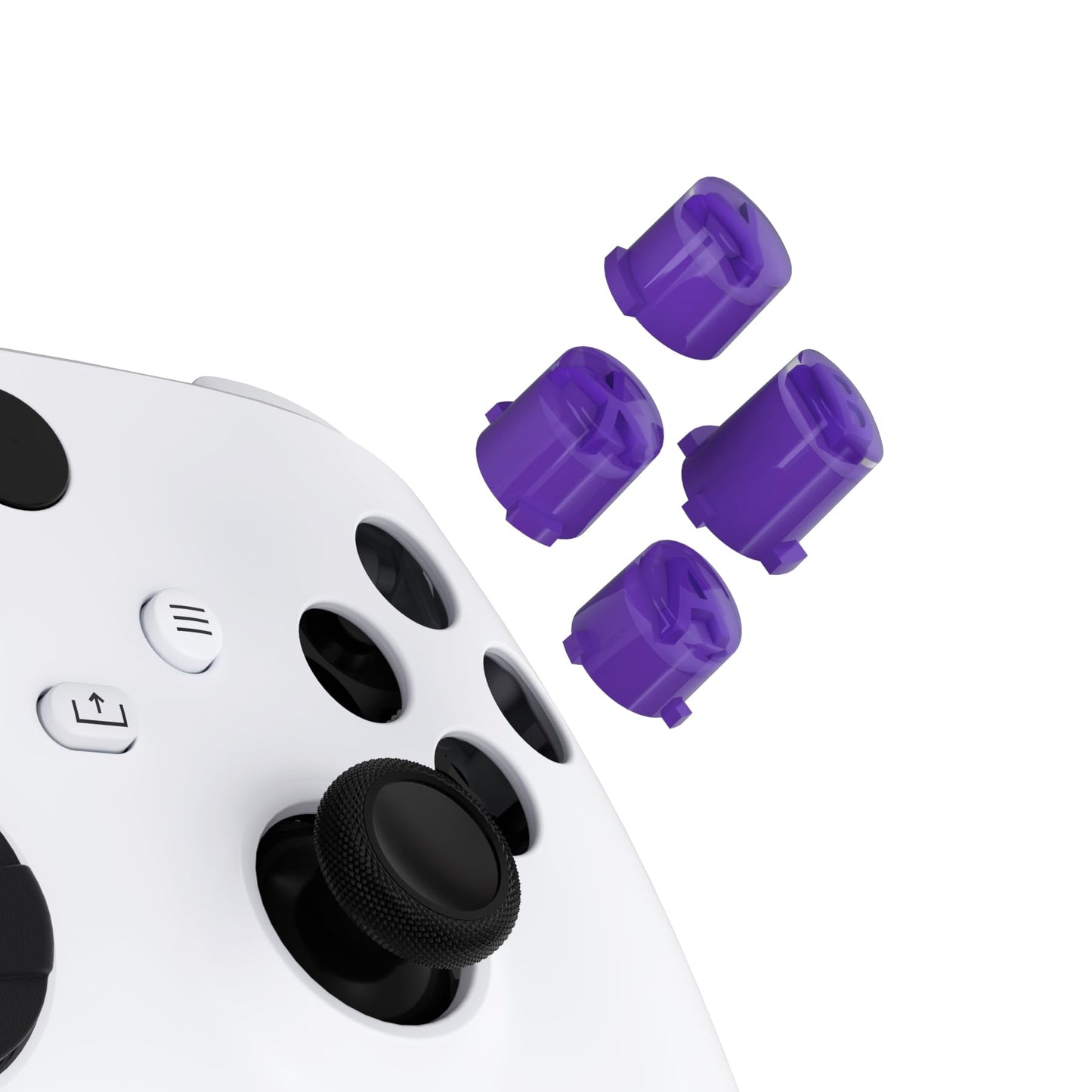 eXtremeRate ABXY Buttons for Xbox Core Wireless Controller  Two-Tone Carmine Purple & Clear Classic Symbols Action Buttons Replacement Prats for Xbox One S/X  Elite Series 2 Core & 1 Controller