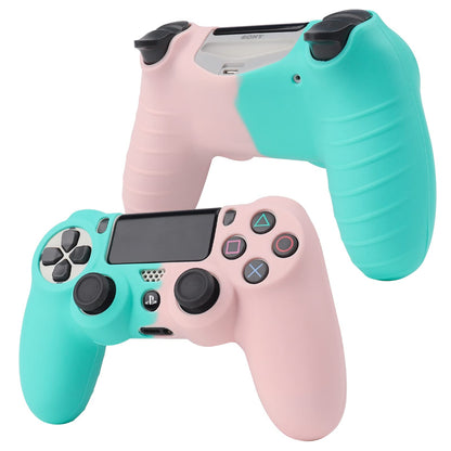 RALAN PS4 Controller Skin - Silicone Non-Slip Grip Cover in Greenish Pink for PS4/PS4 Slim/PS4 Pro with 2 Thumb Grip Caps