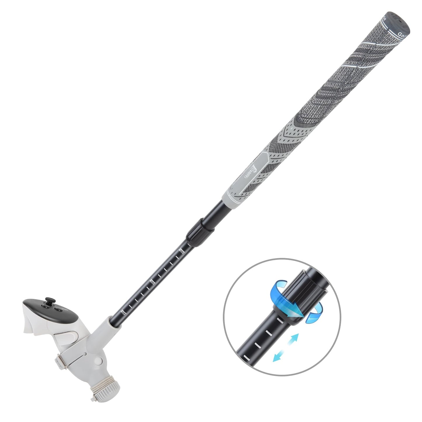 Dxldfks Golf Club Attachment for Meta Quest 3/3S & Oculus 2 - Adjustable Grip, 90° Design, Black & White, Model GP01