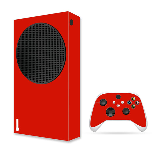 Skin Wrap Compatible with Xbox Series S, Full Set Vinyl Decal Protective Sticker Cover for Game Console & Controller (Red)