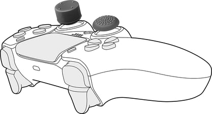 MaD Vision Ergonomic Thumb Grips for PS5/PS4/Xbox/Nintendo Switch - Black, Standard Rubber Pads, Different Heights & Textures, 4 Pairs