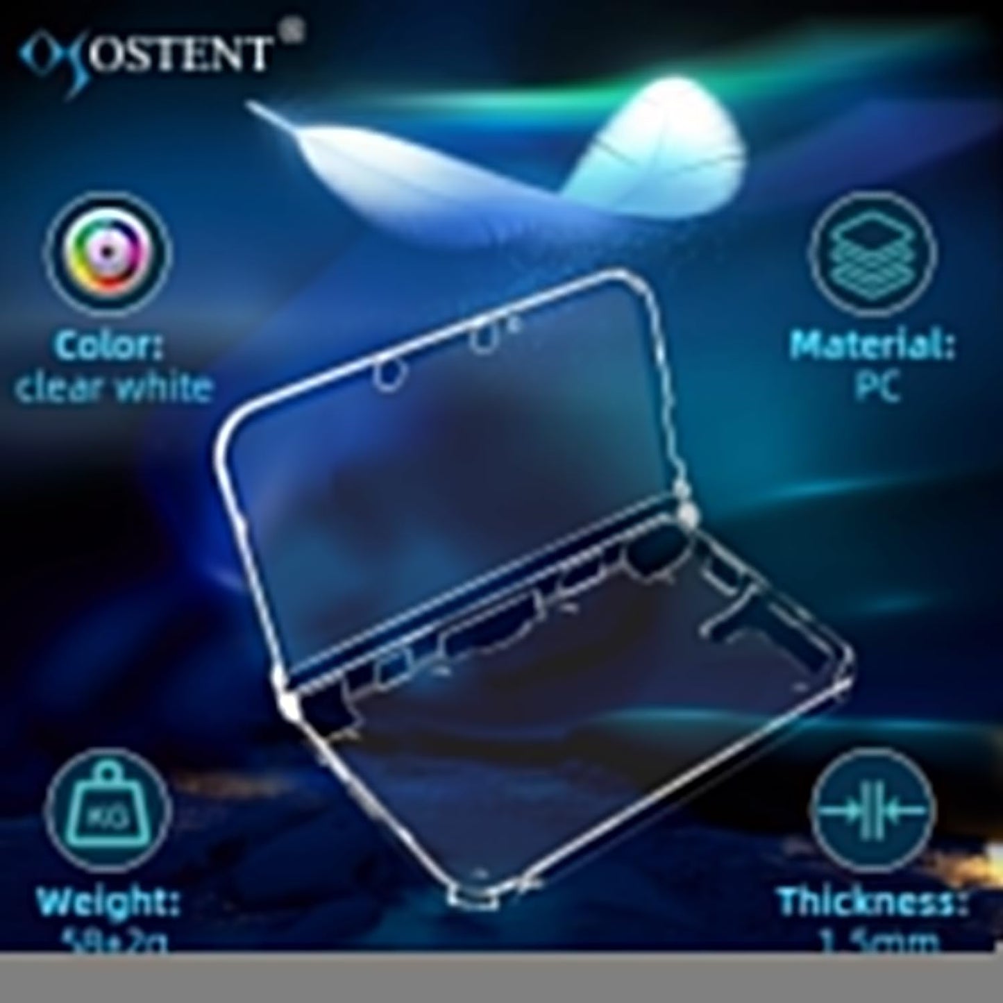 OSTENT 3DS XL LL Clear Crystal Hard Guard Case Cover - Protective Skin Shell, Color Clear, Model 037201