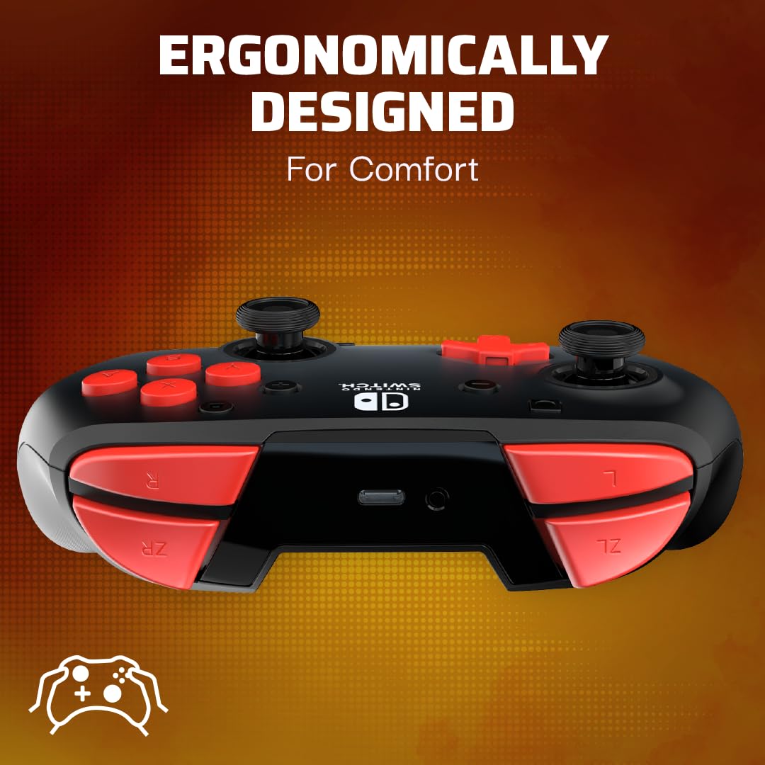PDP Nintendo Switch Pro Controller - Enhanced Wireless, 40-Hour Battery, Dual Programmable Buttons, Black Fade (Model: 500-202-BLFADE)