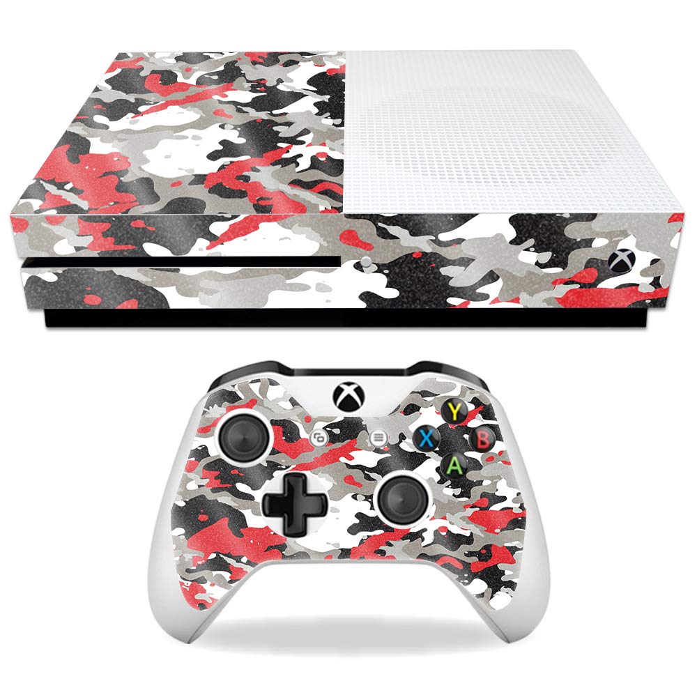 MightySkins Glossy Glitter Skin for Microsoft Xbox One S - Red Camo | Protective  Durable High-Gloss Glitter Finish | Easy to Apply  Remove  and Change Styles | Made in The USA
