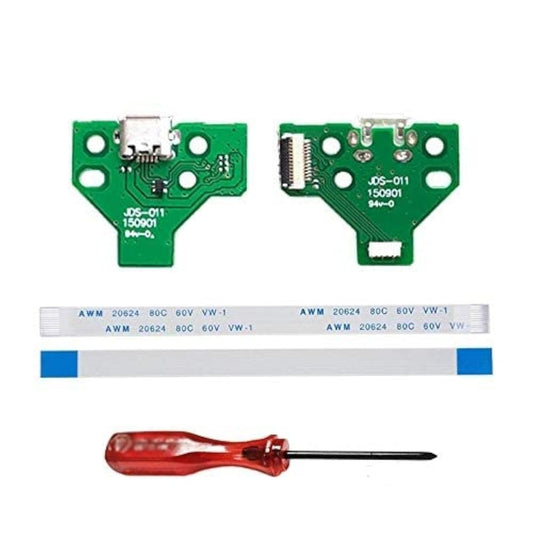 Rinbers??Pack of 2 JDS-011 Replacement Charging Port Micro USB Adaptor Charger Socket Circuit Board with 12 Pin Flex Cable for S