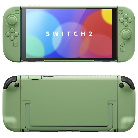 PlayVital Protective Case for Nintendo Switch 2 - Cute Dockable Hard Case Shell for Switch 2 with Thumb Grip & Sticker & Button Caps  Anti-Scratch & Shockproof Cover Skin - Matcha Green