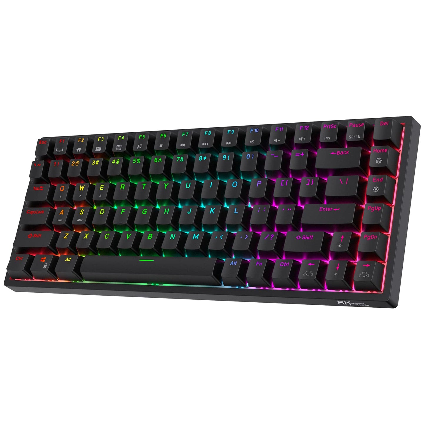 RK ROYAL KLUDGE RK84 Wireless RGB 75% Triple Mode BT5.0/2.4G/USB-C Hot Swappable Mechanical Keyboard  84 Keys Wireless Gaming Keyboard w/High-Capacity Battery  Clicky Blue Switch