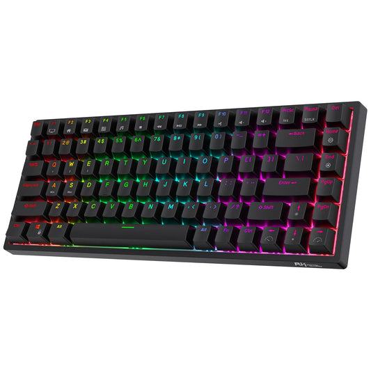 RK ROYAL KLUDGE RK84 Wireless RGB 75% Triple Mode BT5.0/2.4G/USB-C Hot Swappable Mechanical Keyboard  84 Keys Wireless Gaming Keyboard w/High-Capacity Battery  Clicky Blue Switch