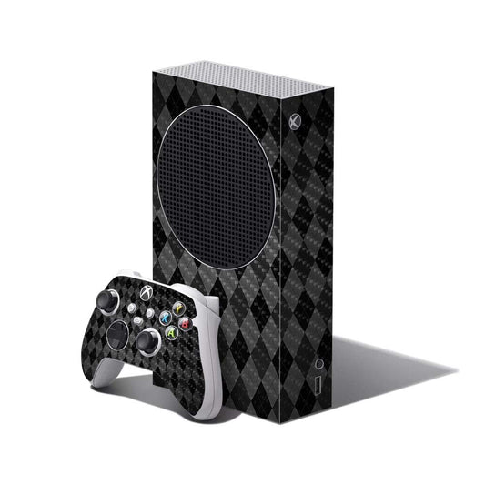 MightySkins Carbon Fiber Skin Compatible with Xbox Series S Bundle - Black Argyle | Protective  Durable Textured Carbon Fiber Finish | Easy to Apply and Change Styles | Made in The USA