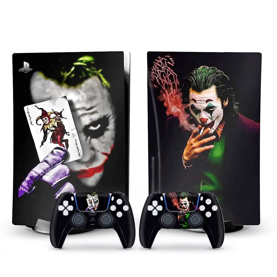Toxxos Anime Console and Controller Skins Cover for PS5 - Full Set Black Joker Skin Gift for Controllers and Console