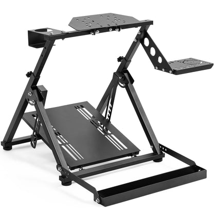 Marada Racing Sim Cockpit X Frame Steering Wheel Stand for Logitech/Thrustmaster/Fanatec, Black, Model: Racing Game Stand-29