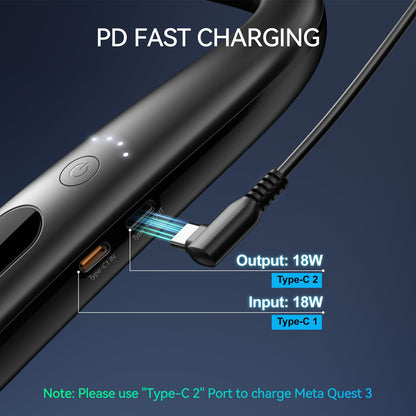 NEWDERY Battery Pack for Meta Quest 3S/3, 10000mAh, PD Fast Charger, Black