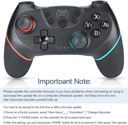 Lyyes Wireless Pro Switch Controller Joystick, 2 Pack, Black, Compatible with Switch/Lite/Switch 2, Model SW001