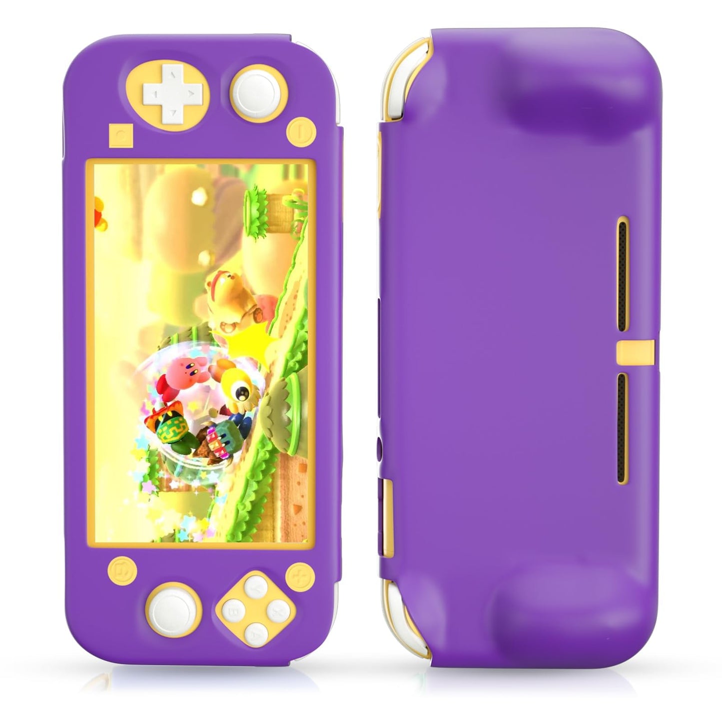 HEATFUN Nintendo Switch Lite Accessories Kit - Purple Silicone Cover, Thumb Grips & Screen Protector, Ergonomic Grip Case