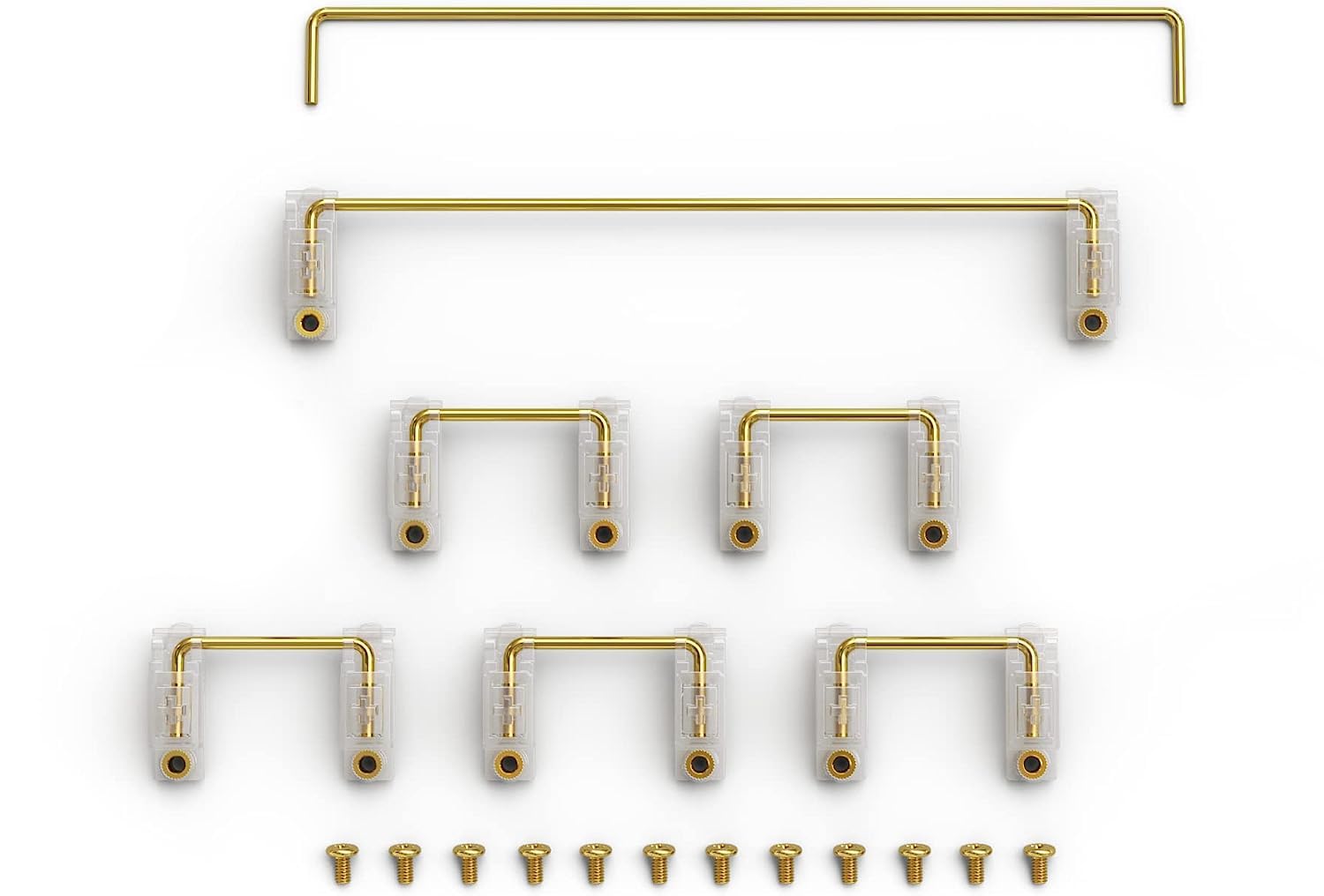 Glorious Keyboard Stabilizer GSV2 Kit for Mechanical Keyboards  Gold Wire and fine Polymer  MX Compatible  Easy Screw-in  PCB Mount  Enhanced Sound on GMMK 2  PRO & Numpad (2u  6.25u  and 7u)