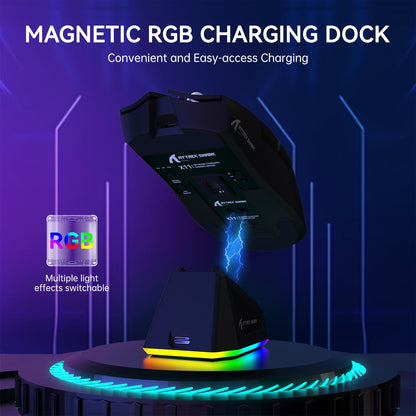 ATTACK SHARK X11 Wireless Gaming Mouse - RGB, 22K DPI, Tri-Mode, 5 Buttons, Black