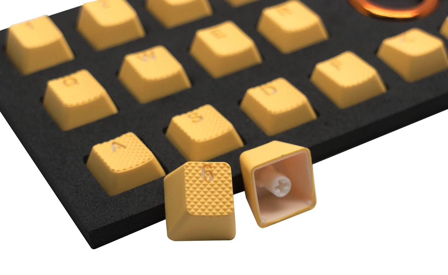 TAI-HAO Rubber Keycap Set - 18 Neon Orange Keys, Model 018C03BU103
