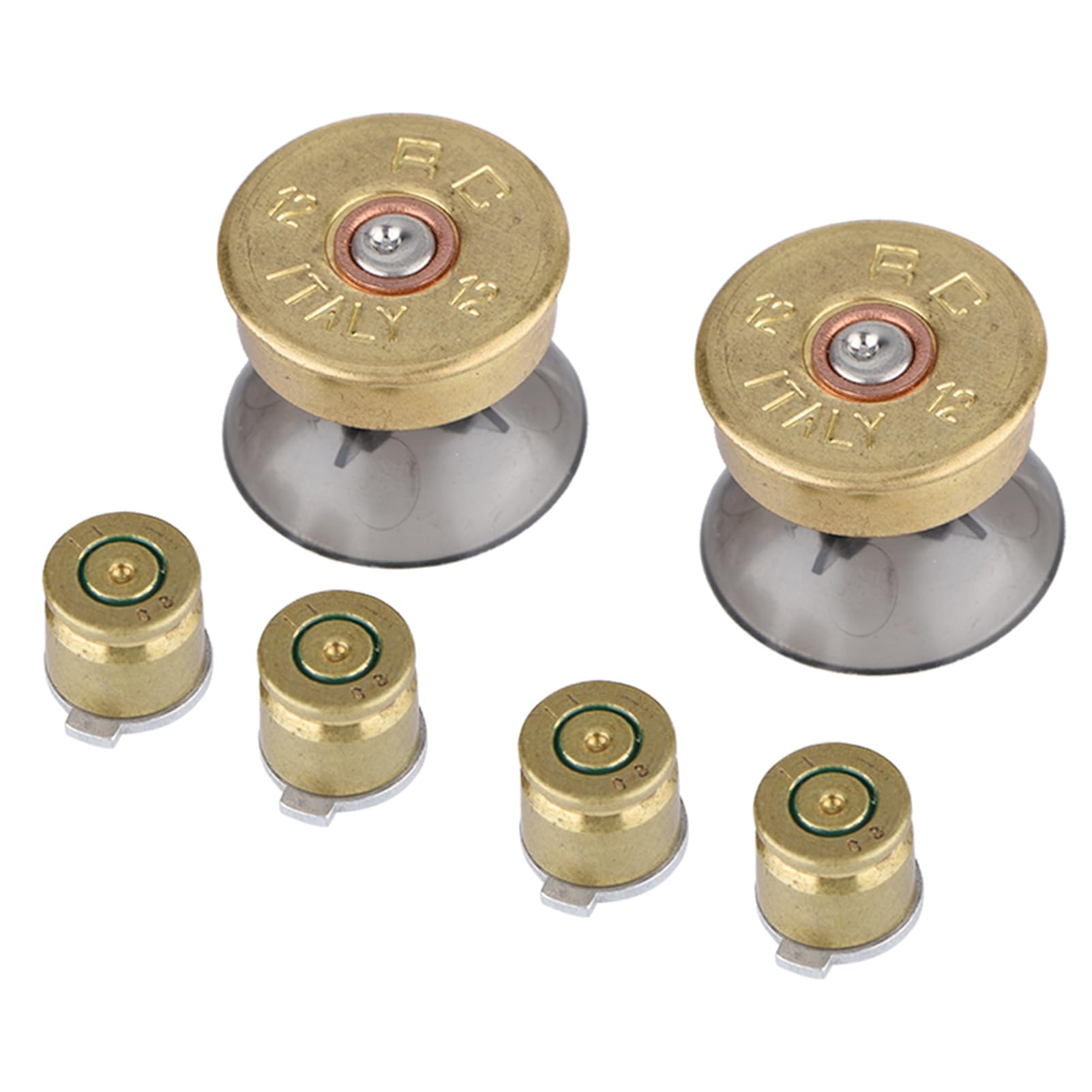 Vipxyc Aluminum Alloy Buttons, 6Pcs Gold Metal Buttons & Thumbstick Mod Kit Fully Compatible with The Original Handle for PS4