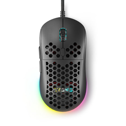 DIERYA Wired Gaming Mouse, 12800 DPI Optical Sensor, 6 Programmable Buttons, RGB, Ergonomic Design, Black