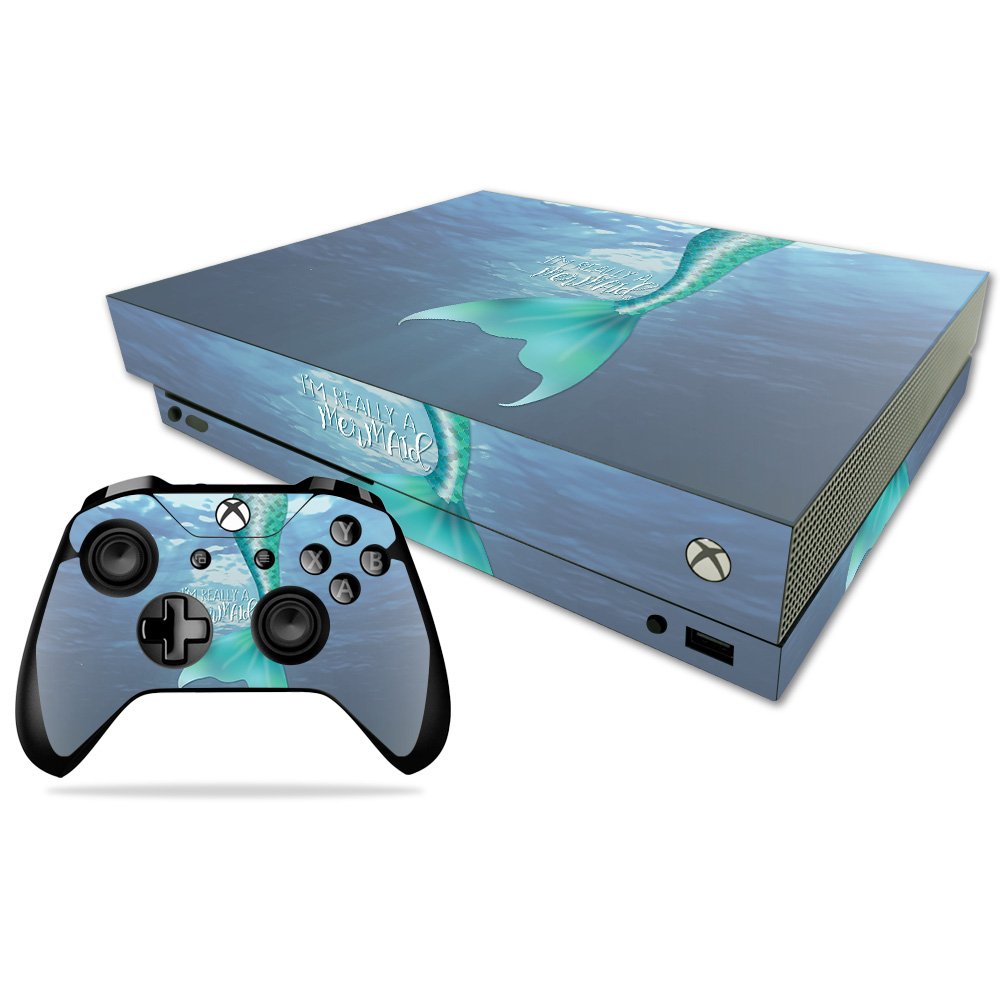 MIGHTY SKINS Skin for Xbox One X - Im Really A Mermaid, Durable Vinyl Decal Cover, Easy to Apply & Remove, Made in USA