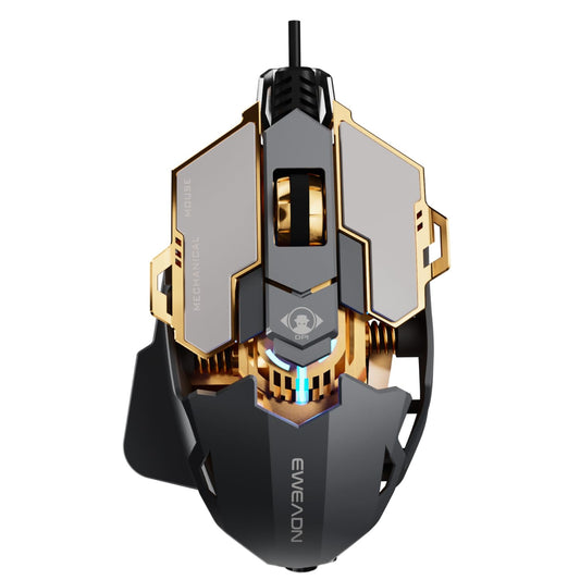 SEUNKWANG EWEADN G5 Wired Gaming Mouse  Ergonomic RGB Computer Mouse  12800 Adjustable DPI  9 Programmable Macro Buttons with Rapid Fire Key Compatible for PC/Laptop/Windows-Grey