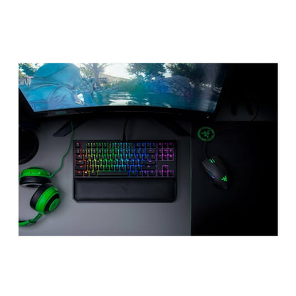 Razer BlackWidow TE Chroma v2 TKL Mechanical Gaming Keyboard - Orange Switches, RGB Lighting, Wrist Rest, Black