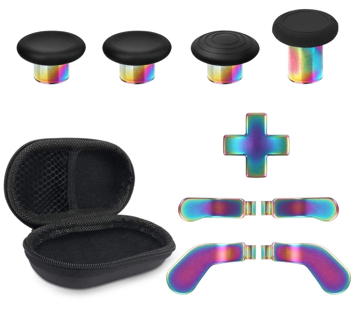 Accessories for Xbox Elite Controller Series 2 Core  9 in 1 Replacement Component Set Includes 4 Paddles  4 Metal Thumbsticks  and 1 D-Pad (Iridescent)
