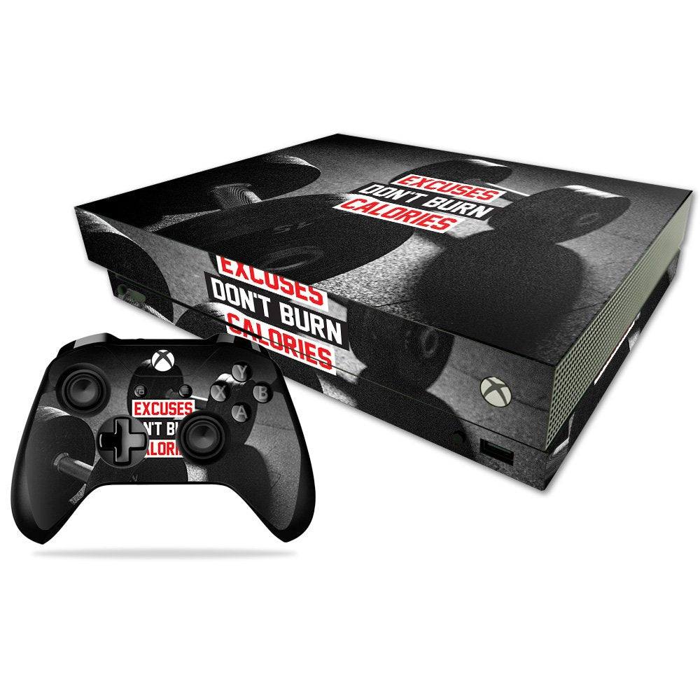 MIGHTY SKINS Xbox One X Skin - Burn Calories Vinyl Decal Wrap, Easy Apply/Remove, Durable Protection, Model MIXBONXCMB-Burn Calories