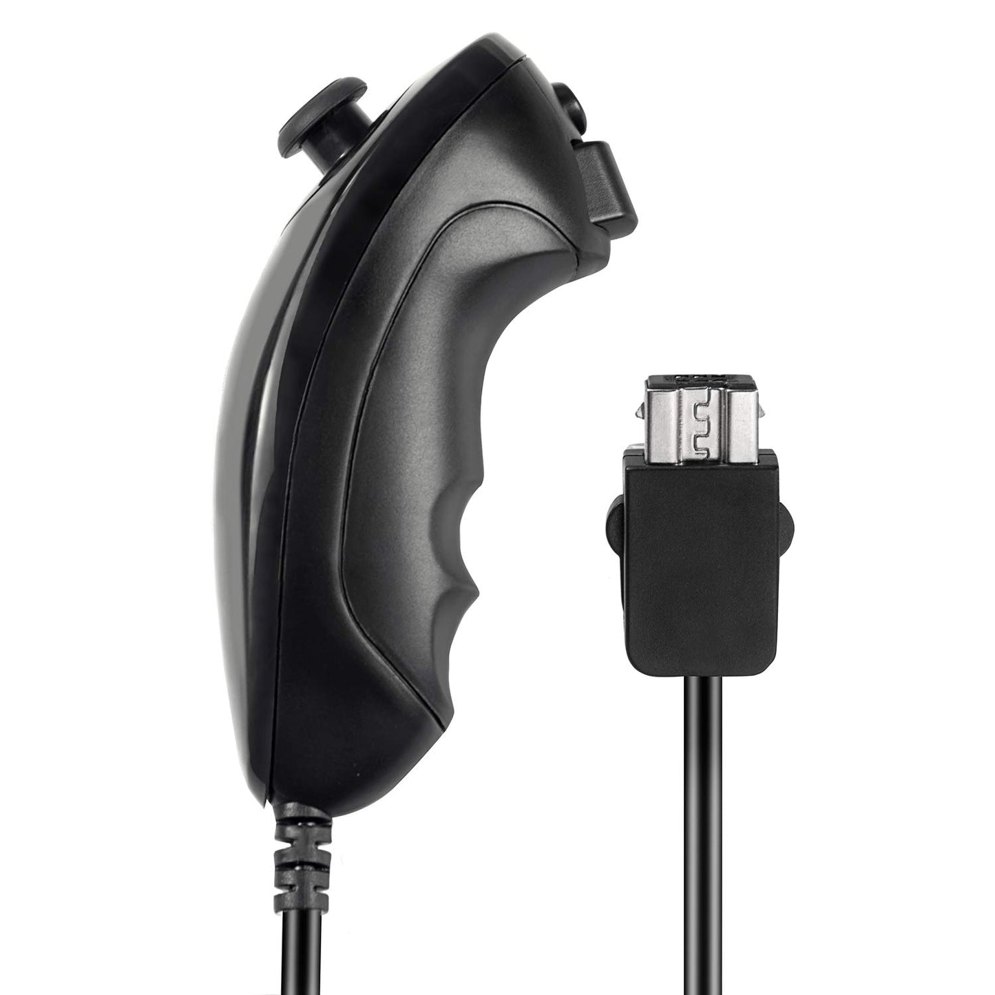KIWITATA Wii Nunchuck Controllers - 2 Pack Wired Joystick Gamepad for Wii/Wii U - Black