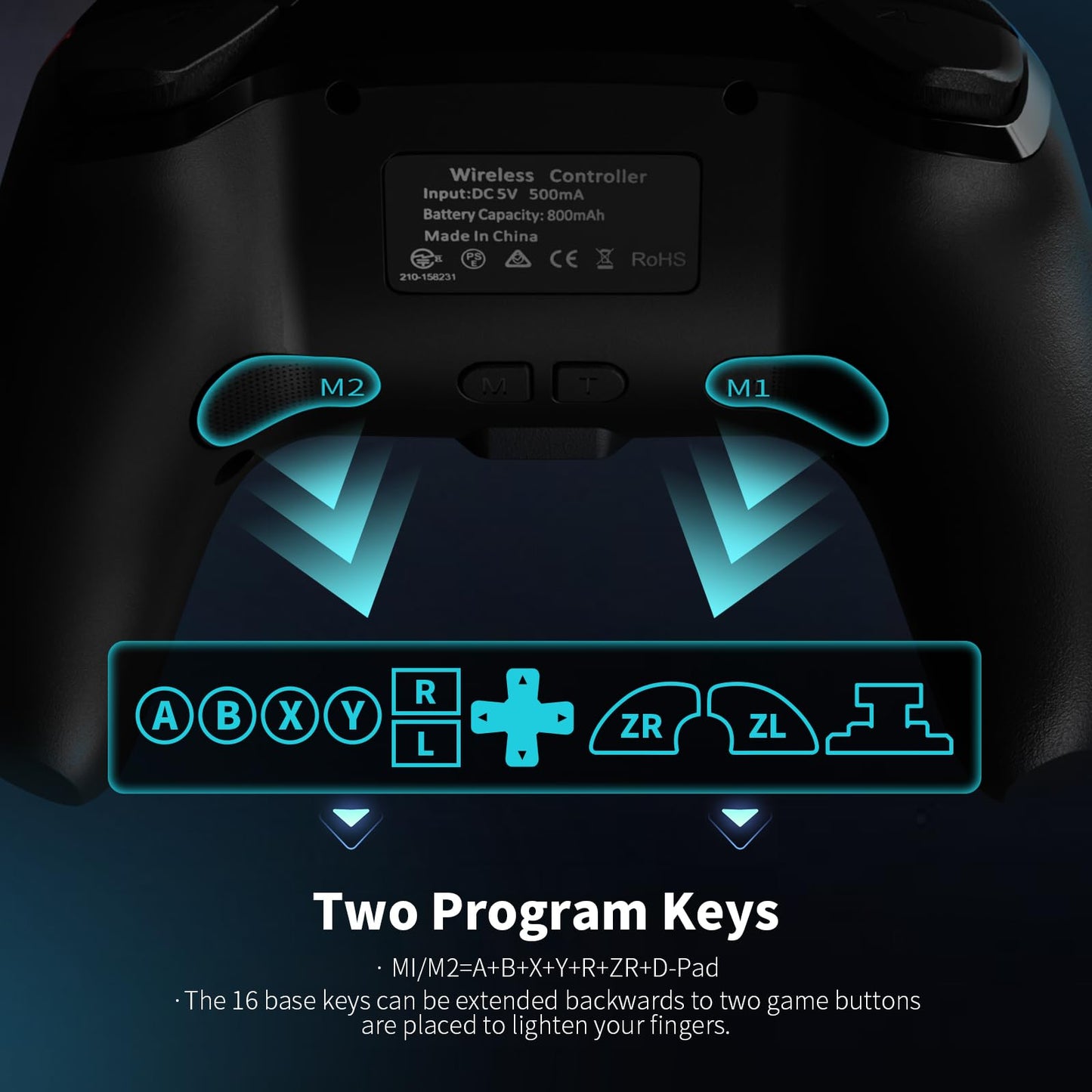 AceGamer Wireless Controller for Nintendo Switch/Switch 2/Lite/OLED - Red-Blue, Hall Effect Joystick, Turbo, Vibration, Programmable Buttons