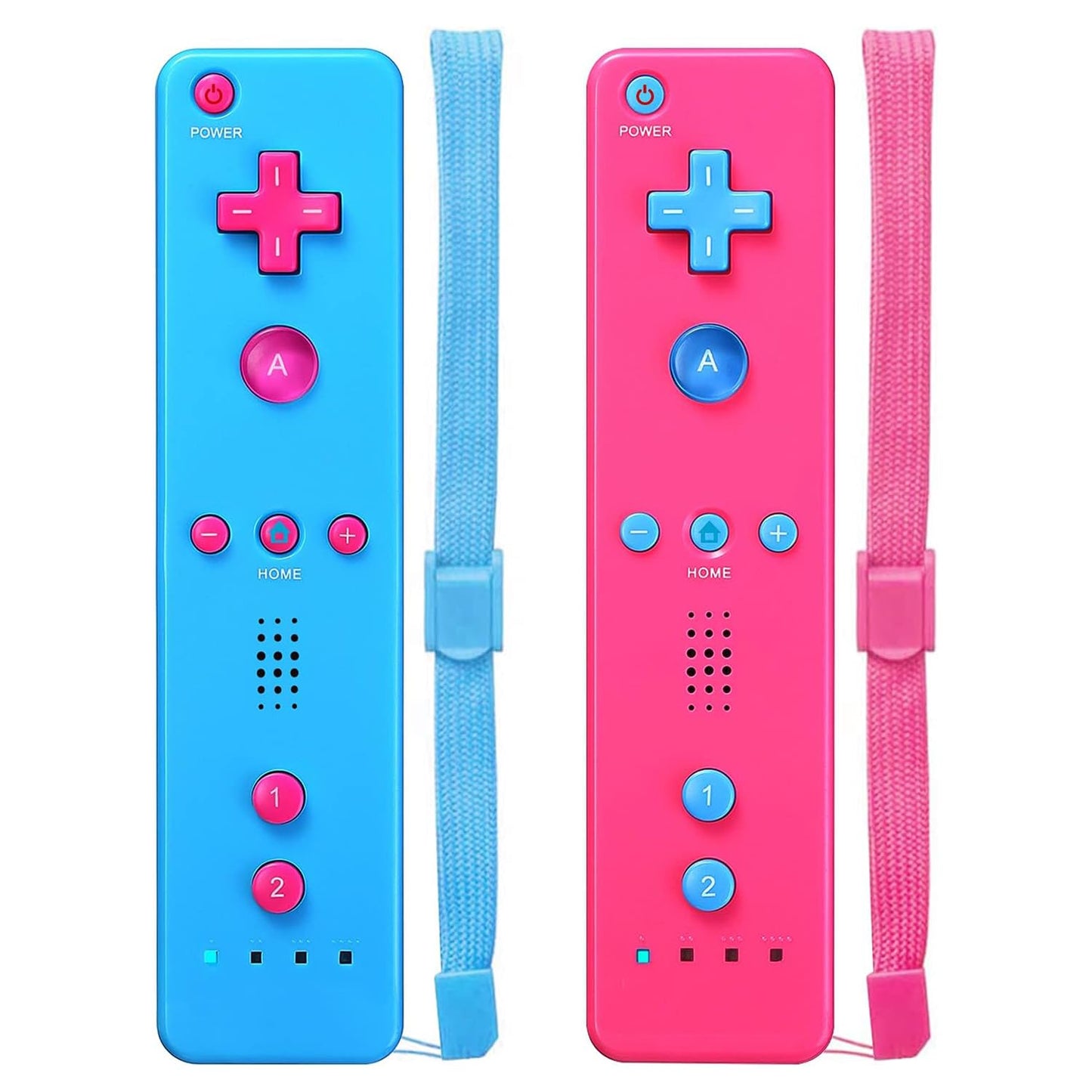JYELUK Wii Remote Controller 2 Pack - Compatible with Nintendo Wii, Includes Wrist Straps, Pink & Blue