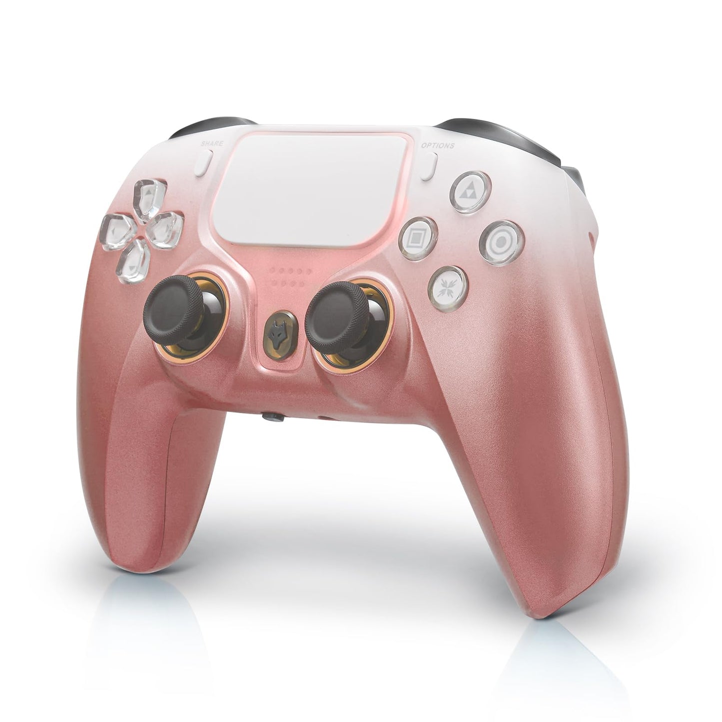 NBCP For PS4 Wireless Controller  Compatible With PS4/PS3/PC/iOS/Android Six-Axis Gyroscope  Dual Vibration 1200mAh Battery Dual Hall Effect Triggers Touchpad Turbo Function (Gold)