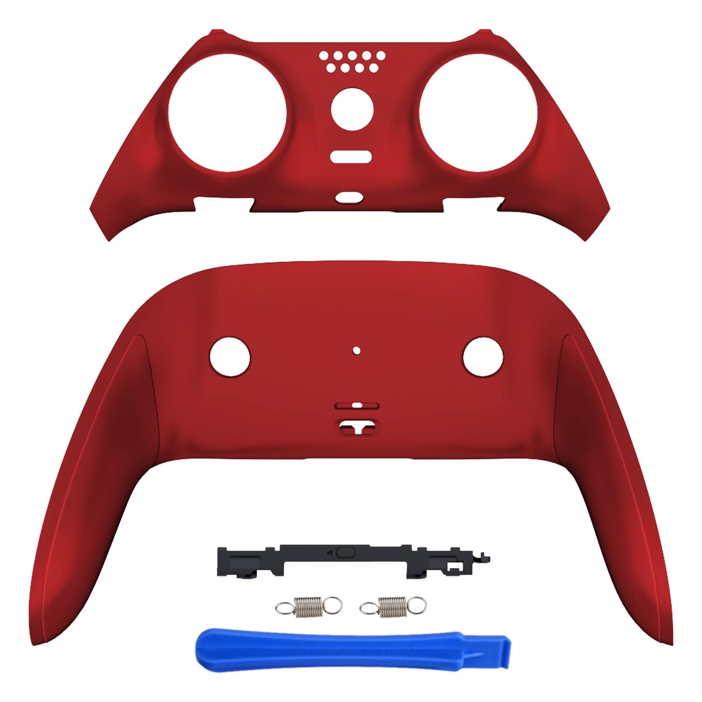 eXtremeRate Top Bottom Decorative Trim Shell Compatible with ps5 Edge Controller DIY Replacement Front Back Clip Shell  Custom Scarlet Red Plates Cover Compatible with ps5 Edge Controller