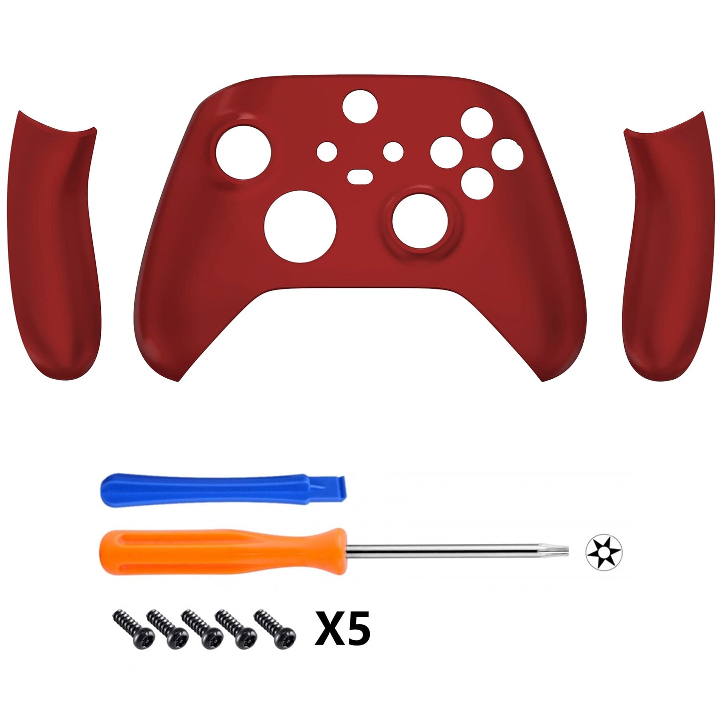 eXtremeRate Side Rails Grips for Xbox Series X & S - Scarlet Red Soft Touch Cover, Model ZX3P303