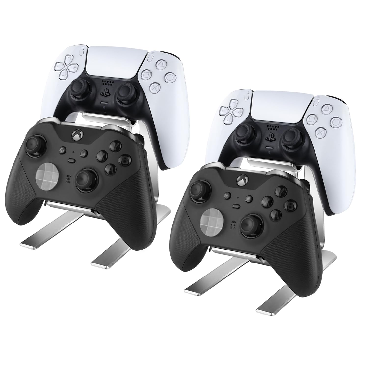 Controller Holder - 2 Pack 2 Tier Universal Aluminum Display Stand Accessories PC Gaming Desk Decor Stuff Gamer Gifts for Xbox Series X S  fine design 2  PS5  PS4  PS3  Switch Pro and Almost All Controller
